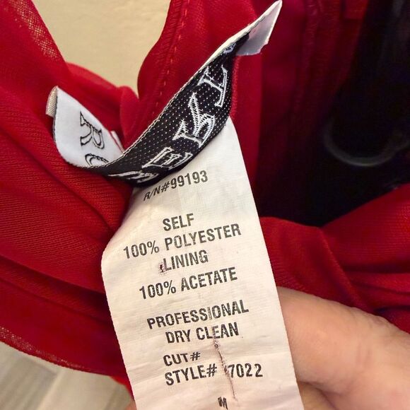 Roberta Bridal Red Twisted Bodice Maxi Dress M - Picture 3 of 6